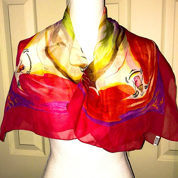 Authentic Hermès Paris Mousseline Silk Scarf/Shaw - Picture 7 of 8